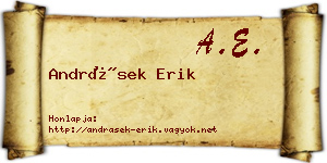 Andrásek Erik névjegykártya